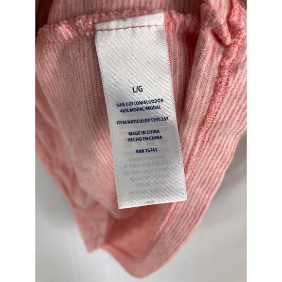 Splendid Pink White Stripe Tshirt Size Large - Picture 3 of 6